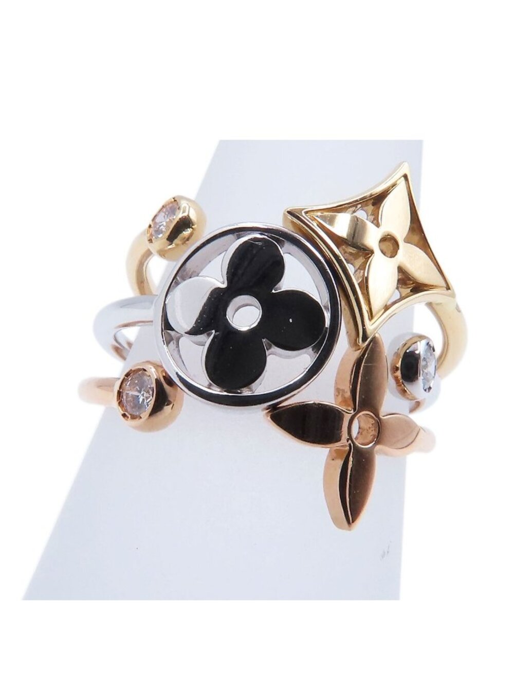 Louis Vuitton Monogram Idylle Three Color Gold Diamond Triple Band Ring